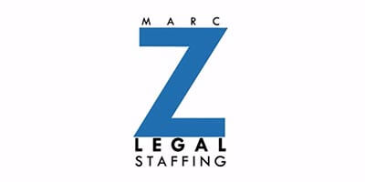 Large blue Z with words Marc above and Legal Staffing below