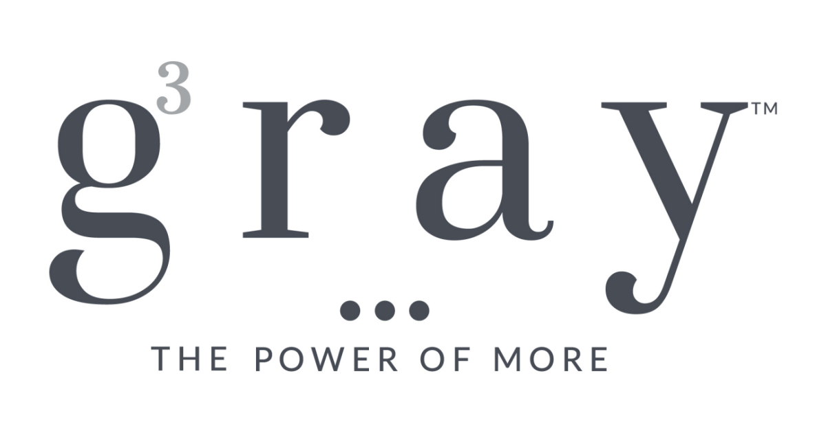the word gray, lowercase letters in dark gray, the words the power of more in all caps below the word gray - Gray Gray & Gray CPA Advisors